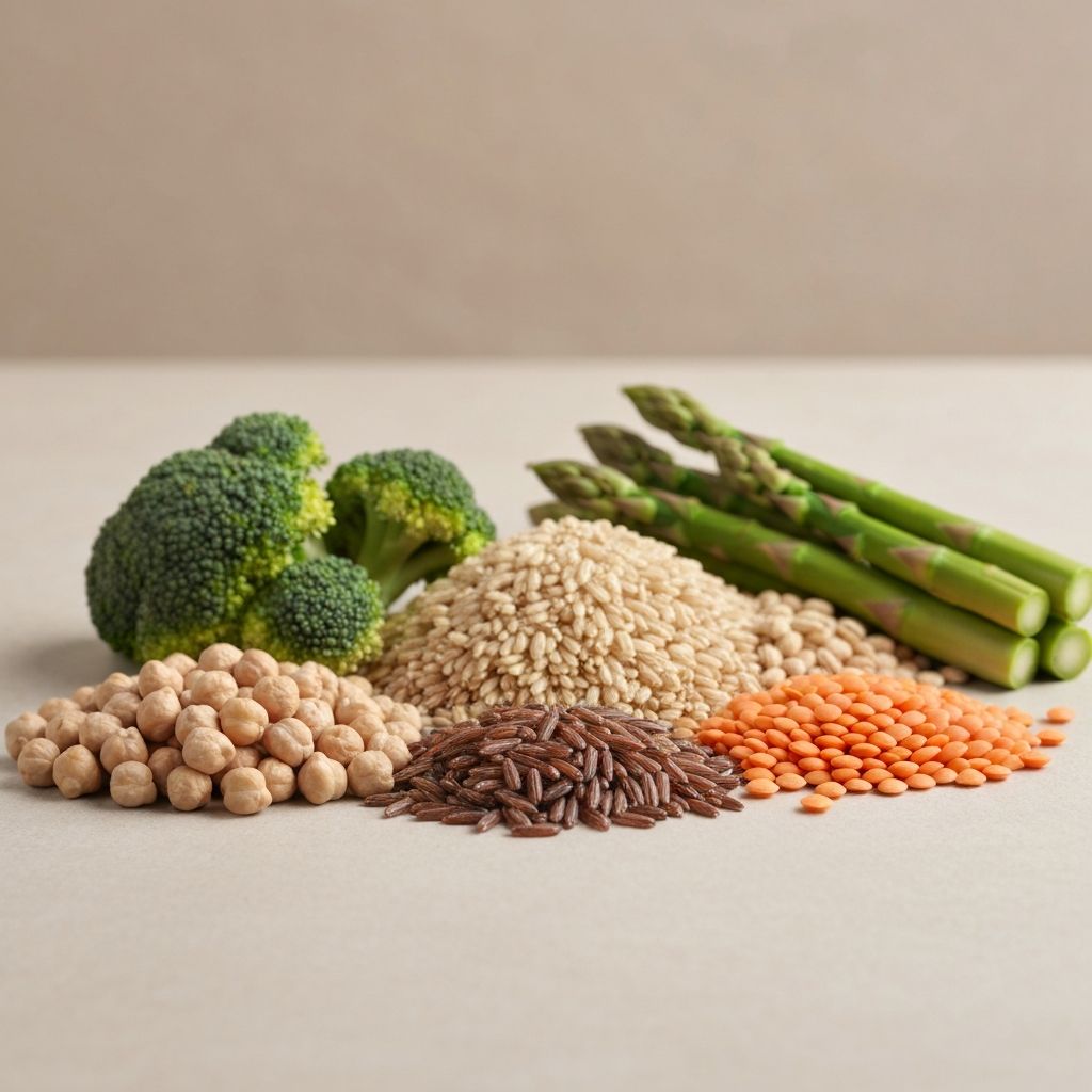 Fiber-rich whole grains and vegetables